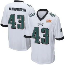 Men's Ben VanSumeren Philadelphia Eagles No.43 Game Super Bowl LIX Jersey - White
