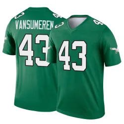 Men's Ben VanSumeren Philadelphia Eagles No.43 Legend Kelly Alternate Jersey - Green