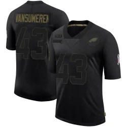 Men's Ben VanSumeren Philadelphia Eagles No.43 Limited 2020 Salute To Service Jersey - Black