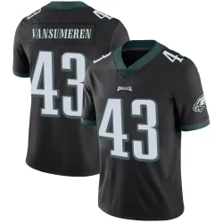 Men's Ben VanSumeren Philadelphia Eagles No.43 Limited Alternate Vapor Untouchable Jersey - Black
