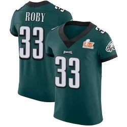Men's Bradley Roby Philadelphia Eagles No.33 Elite Midnight Team Color Vapor Untouchable Super Bowl LIX Jersey - Green