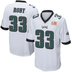 Men's Bradley Roby Philadelphia Eagles No.33 Game Super Bowl LIX Jersey - White
