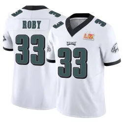 Men's Bradley Roby Philadelphia Eagles No.33 Limited Vapor F.U.S.E. Super Bowl LIX Jersey - White