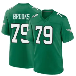 Men's Brandon Brooks Philadelphia Eagles No.79 Game Kelly Alternate Jersey - Green