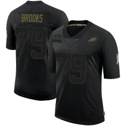 Men's Brandon Brooks Philadelphia Eagles No.79 Limited 2020 Salute To Service Jersey - Black