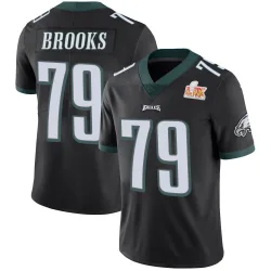 Men's Brandon Brooks Philadelphia Eagles No.79 Limited Alternate Vapor Untouchable Super Bowl LIX Jersey - Black