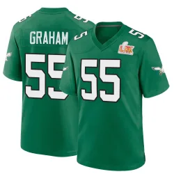 Men's Brandon Graham Philadelphia Eagles No.55 Game Kelly Alternate Super Bowl LIX Jersey - Green