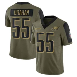 Men's Brandon Graham Philadelphia Eagles No.55 Limited 2021 Salute To Service Jersey - Olive
