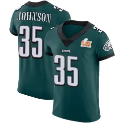 Men's Brandon Johnson Philadelphia Eagles No.35 Elite Midnight Team Color Vapor Untouchable Super Bowl LIX Jersey - Green