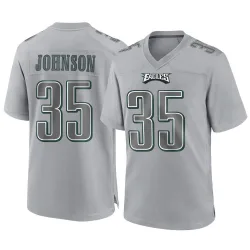 Men's Brandon Johnson Philadelphia Eagles No.35 Game Atmosphere Fashion Jersey - Gray