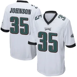 Men's Brandon Johnson Philadelphia Eagles No.35 Game Jersey - White