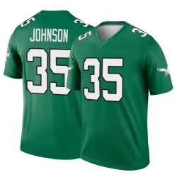 Men's Brandon Johnson Philadelphia Eagles No.35 Legend Kelly Alternate Jersey - Green