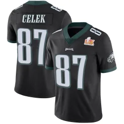 Men's Brent Celek Philadelphia Eagles No.87 Limited Alternate Vapor Untouchable Super Bowl LIX Jersey - Black