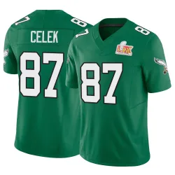 Men's Brent Celek Philadelphia Eagles No.87 Limited Kelly Alternate Vapor F.U.S.E. Super Bowl LIX Jersey - Green