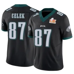 Men's Brent Celek Philadelphia Eagles No.87 Limited Vapor F.U.S.E. Super Bowl LIX Jersey - Black