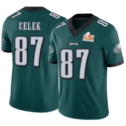Men's Brent Celek Philadelphia Eagles No.87 Limited Vapor F.U.S.E. Super Bowl LIX Jersey - Green