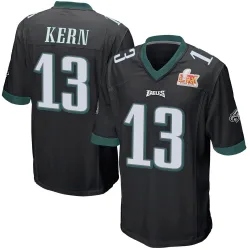 Men's Brett Kern Philadelphia Eagles No.13 Game Alternate Super Bowl LIX Jersey - Black