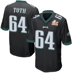 Men's Brett Toth Philadelphia Eagles No.64 Game Alternate Super Bowl LIX Jersey - Black