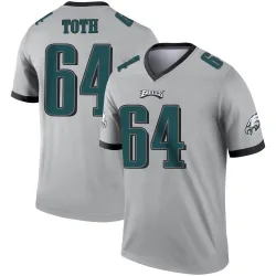 Men's Brett Toth Philadelphia Eagles No.64 Legend Silver Inverted Jersey