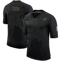 Men's Brett Toth Philadelphia Eagles No.64 Limited 2020 Salute To Service Jersey - Black