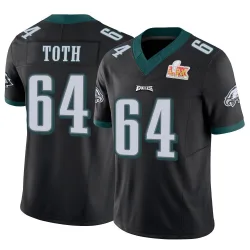 Men's Brett Toth Philadelphia Eagles No.64 Limited Vapor F.U.S.E. Super Bowl LIX Jersey - Black