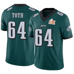 Men's Brett Toth Philadelphia Eagles No.64 Limited Vapor F.U.S.E. Super Bowl LIX Jersey - Green