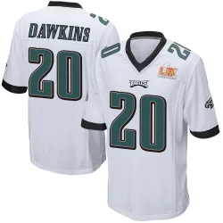 Men's Brian Dawkins Philadelphia Eagles No.20 Game Super Bowl LIX Jersey - White