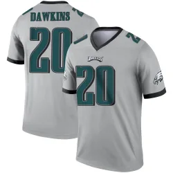Men's Brian Dawkins Philadelphia Eagles No.20 Legend Silver Inverted Jersey