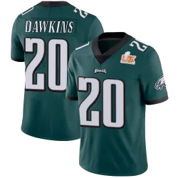 Men's Brian Dawkins Philadelphia Eagles No.20 Limited Midnight Team Color Vapor Untouchable Super Bowl LIX Jersey - Green