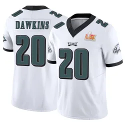 Men's Brian Dawkins Philadelphia Eagles No.20 Limited Vapor F.U.S.E. Super Bowl LIX Jersey - White