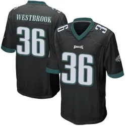 Men's Brian Westbrook Philadelphia Eagles No.36 Game Alternate Jersey - Black