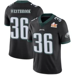 Men's Brian Westbrook Philadelphia Eagles No.36 Limited Alternate Vapor Untouchable Super Bowl LIX Jersey - Black