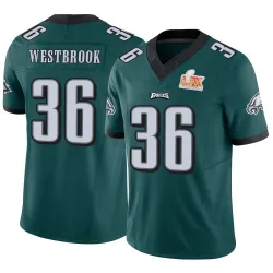 Men's Brian Westbrook Philadelphia Eagles No.36 Limited Vapor F.U.S.E. Super Bowl LIX Jersey - Green