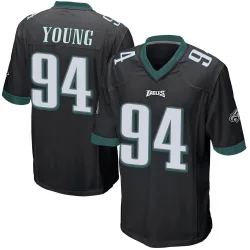 Men's Byron Young Philadelphia Eagles No.94 Game Alternate Jersey - Black