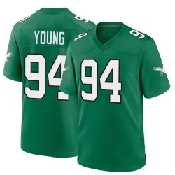 Men's Byron Young Philadelphia Eagles No.94 Game Kelly Alternate Jersey - Green