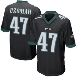 Men's C.J. Uzomah Philadelphia Eagles No.47 Game Alternate Jersey - Black