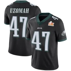 Men's C.J. Uzomah Philadelphia Eagles No.47 Limited Alternate Vapor Untouchable Super Bowl LIX Jersey - Black
