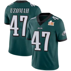 Men's C.J. Uzomah Philadelphia Eagles No.47 Limited Midnight Team Color Vapor Untouchable Super Bowl LIX Jersey - Green