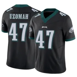 Men's C.J. Uzomah Philadelphia Eagles No.47 Limited Vapor F.U.S.E. Jersey - Black