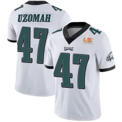 Men's C.J. Uzomah Philadelphia Eagles No.47 Limited Vapor Untouchable Super Bowl LIX Jersey - White