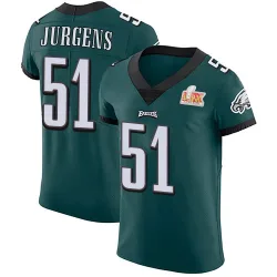 Men's Cam Jurgens Philadelphia Eagles No.51 Elite Midnight Team Color Vapor Untouchable Super Bowl LIX Jersey - Green