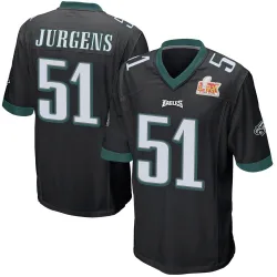 Men's Cam Jurgens Philadelphia Eagles No.51 Game Alternate Super Bowl LIX Jersey - Black