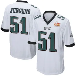 Men's Cam Jurgens Philadelphia Eagles No.51 Game Super Bowl LIX Jersey - White