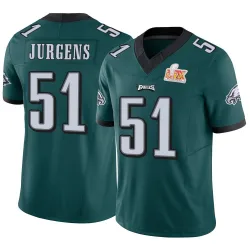 Men's Cam Jurgens Philadelphia Eagles No.51 Limited Vapor F.U.S.E. Super Bowl LIX Jersey - Green