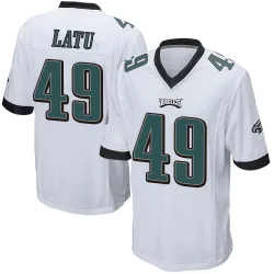 Men's Cameron Latu Philadelphia Eagles No.49 Game Jersey - White