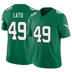 Men's Cameron Latu Philadelphia Eagles No.49 Limited Kelly Alternate Vapor F.U.S.E. Jersey - Green