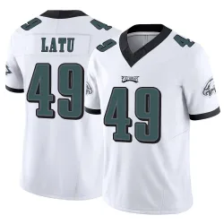 Men's Cameron Latu Philadelphia Eagles No.49 Limited Vapor F.U.S.E. Jersey - White