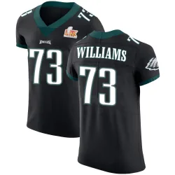 Men's Cameron Williams Philadelphia Eagles No.73 Elite Alternate Vapor Untouchable Super Bowl LIX Jersey - Black