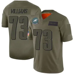 Men's Cameron Williams Philadelphia Eagles No.73 Limited 2019 Salute to Service Jersey - Camo