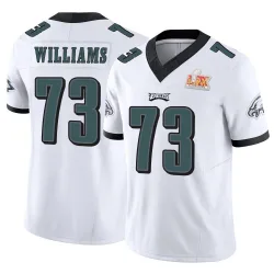 Men's Cameron Williams Philadelphia Eagles No.73 Limited Vapor F.U.S.E. Super Bowl LIX Jersey - White
